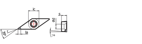 Công cụ Pcd loại Vc cho nhôm, chèn cắt kim cương