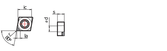 Iso Indexable Cnc Tiện Chèn Kim cương đa tinh thể Công cụ phủ định 80 ° Chèn gạt nước